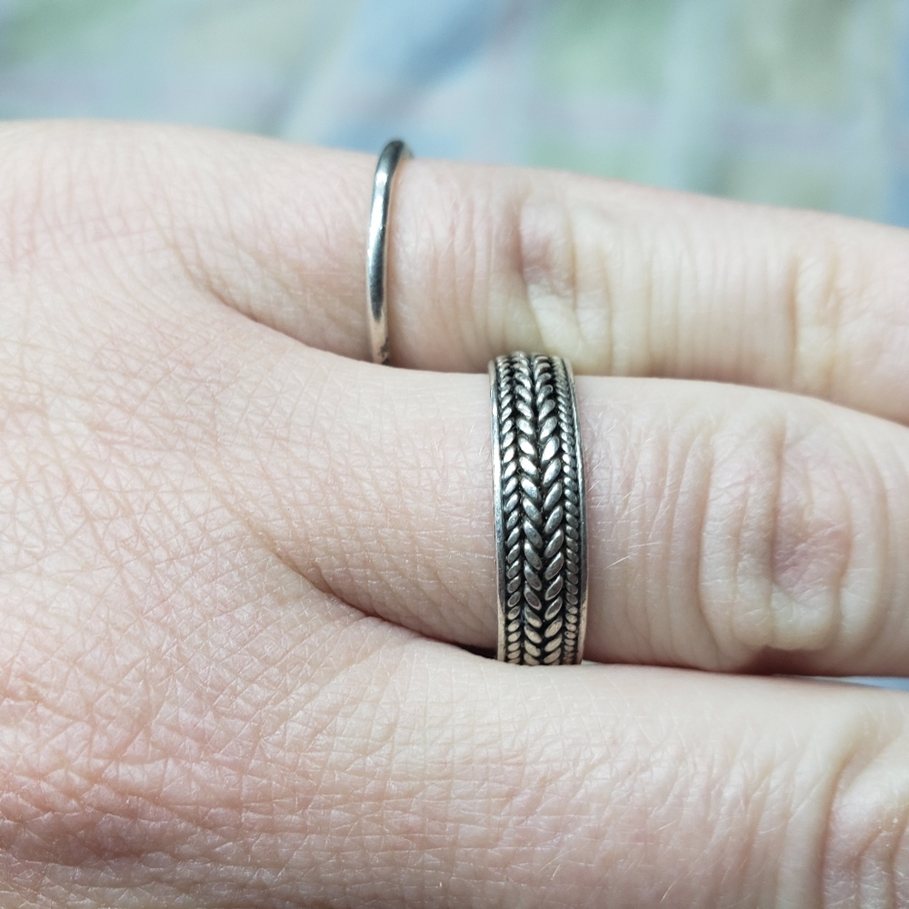 Two 925 Sterling Silver Band Rings